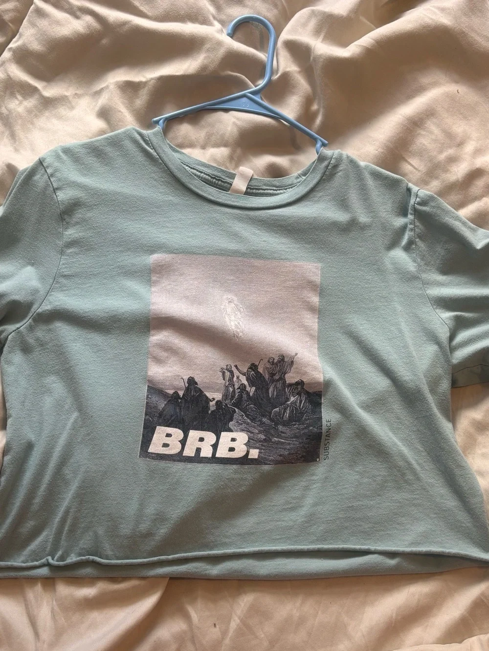 Bella Canvas BRB Graphic Crop Tee - Light Blue